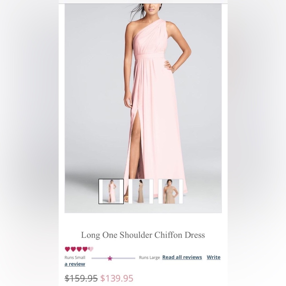David’s Bridal- extra length one shoulder corded lace mesh dress

STYLE# F17063